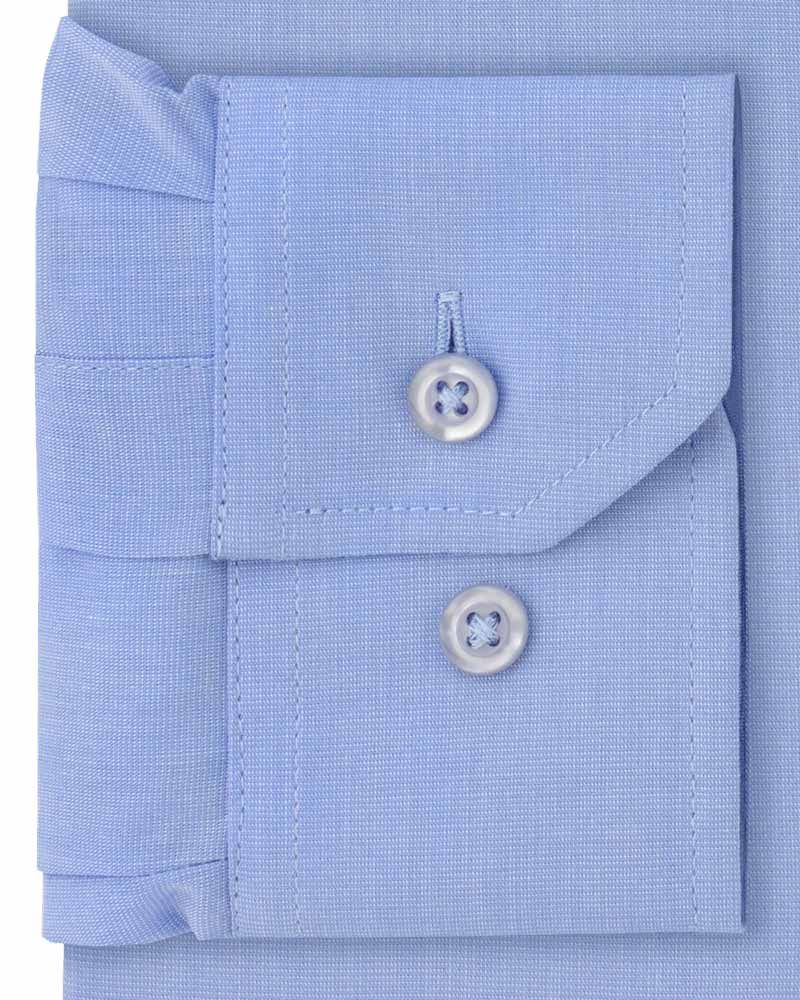 Collarhemd Fil a Fil Langarm Hellblau 80% BW 20% PE