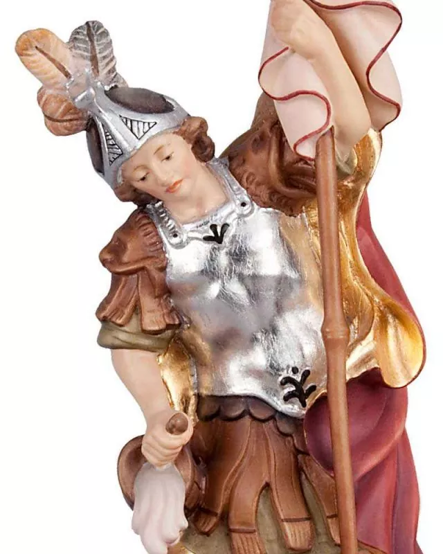Heiliger Florian mit Haus holzgeschnitzt 40 cm
