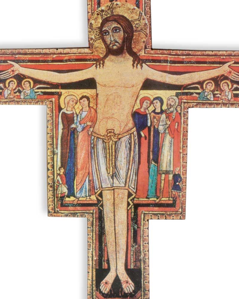 Franziskuskreuz 14 x 9 cm Kunstdruck San Damiano