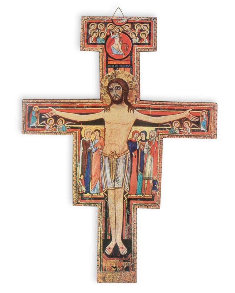 Franziskuskreuz 14 x 9 cm Kunstdruck San Damiano