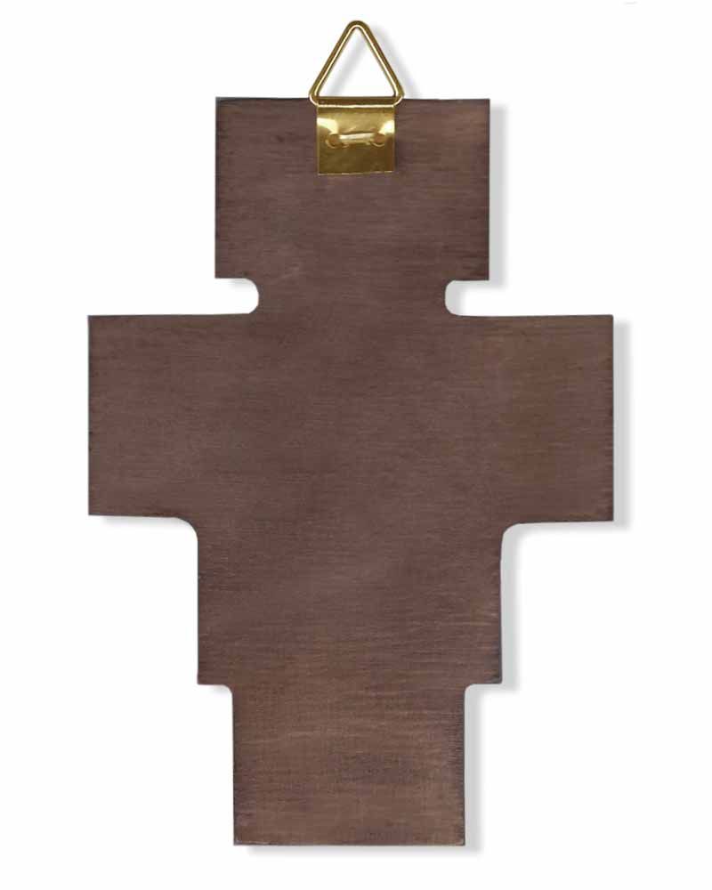 Franziskuskreuz 7 x 10 cm Holzkreuz mit Kunstdruck