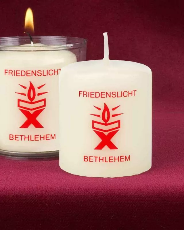 Friedenslichter Bethlehem rot 50 Kerzen 50 x 60 mm