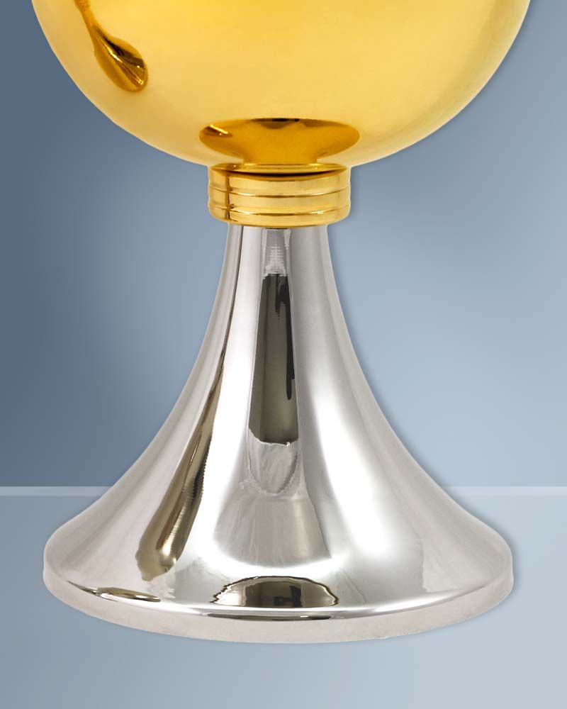 Ziborium vergoldet und vernickelt, 17 cm hoch