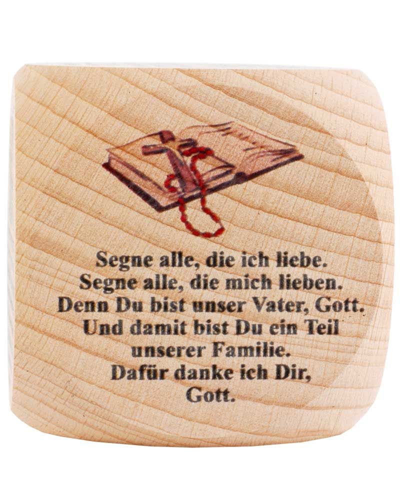 Gebetswürfel Tagesgebete  Buche Natur 5,5 x 5,5 cm
