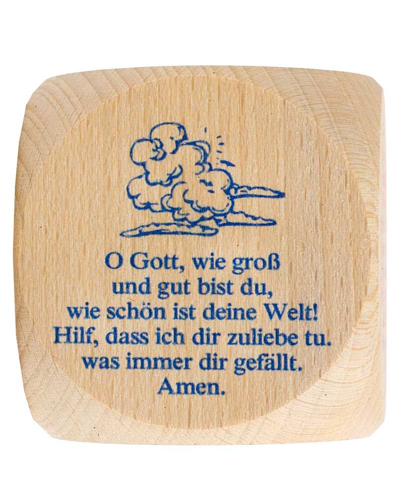 Gebetswürfel Tagesgebete Buche Natur 5,5 x 5,5 cm