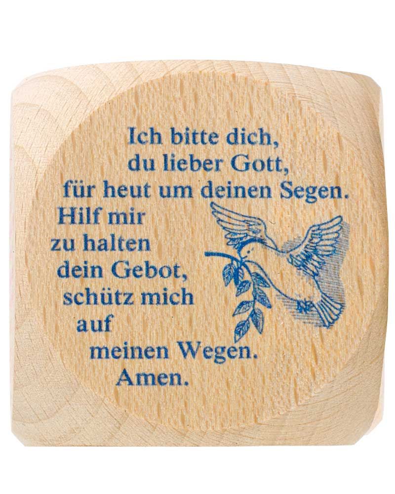 Gebetswürfel Tagesgebete Buche Natur 5,5 x 5,5 cm