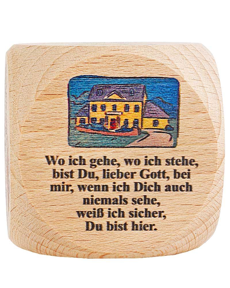 Gebetswürfel Tagesgebete  Buche Natur 5,5 x 5,5 cm