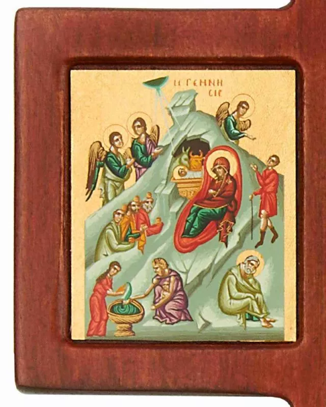 Ikonenkreuz 34 x 23 cm Siebdruck Leben Jesu