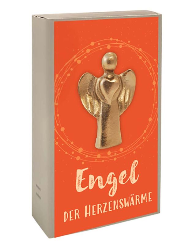 Bronzefigur 5 cm im Karton "Engel der Herzenswärme"