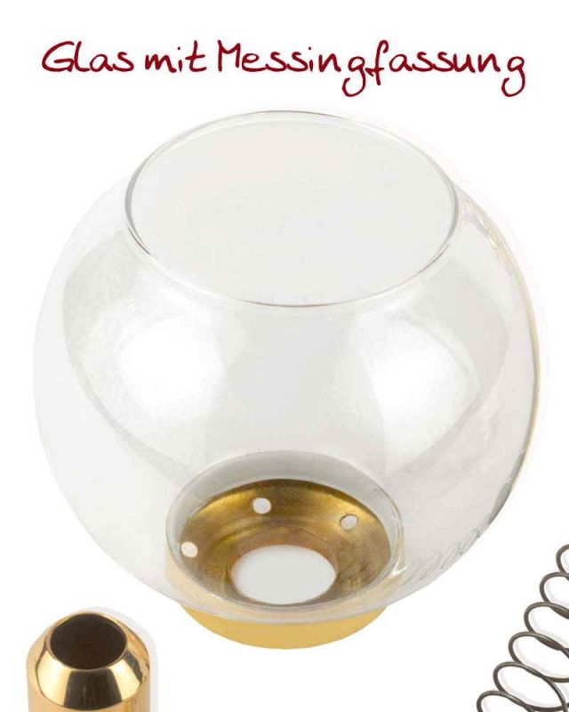 Flambeaux mit Glas 100 cm Aluminium gold eloxiert