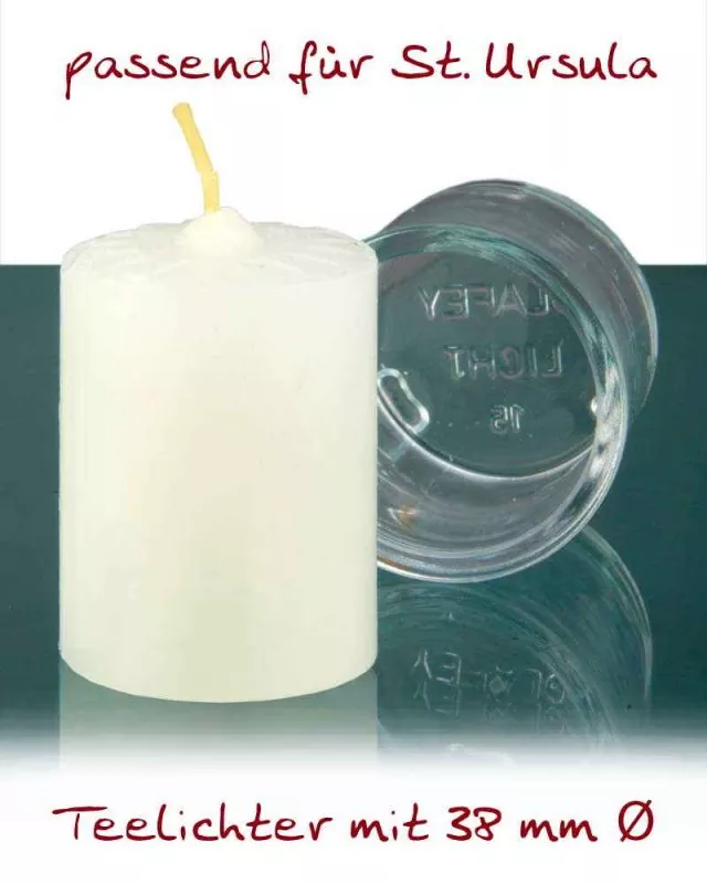 St. Ursula Lichtglas Glafey für Teelichter mit 38 mm