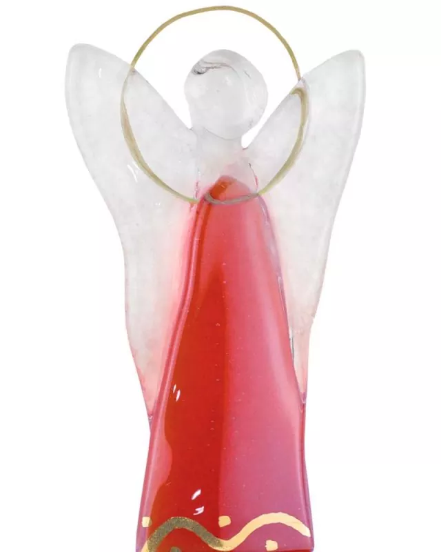 Glasengel stehend rot