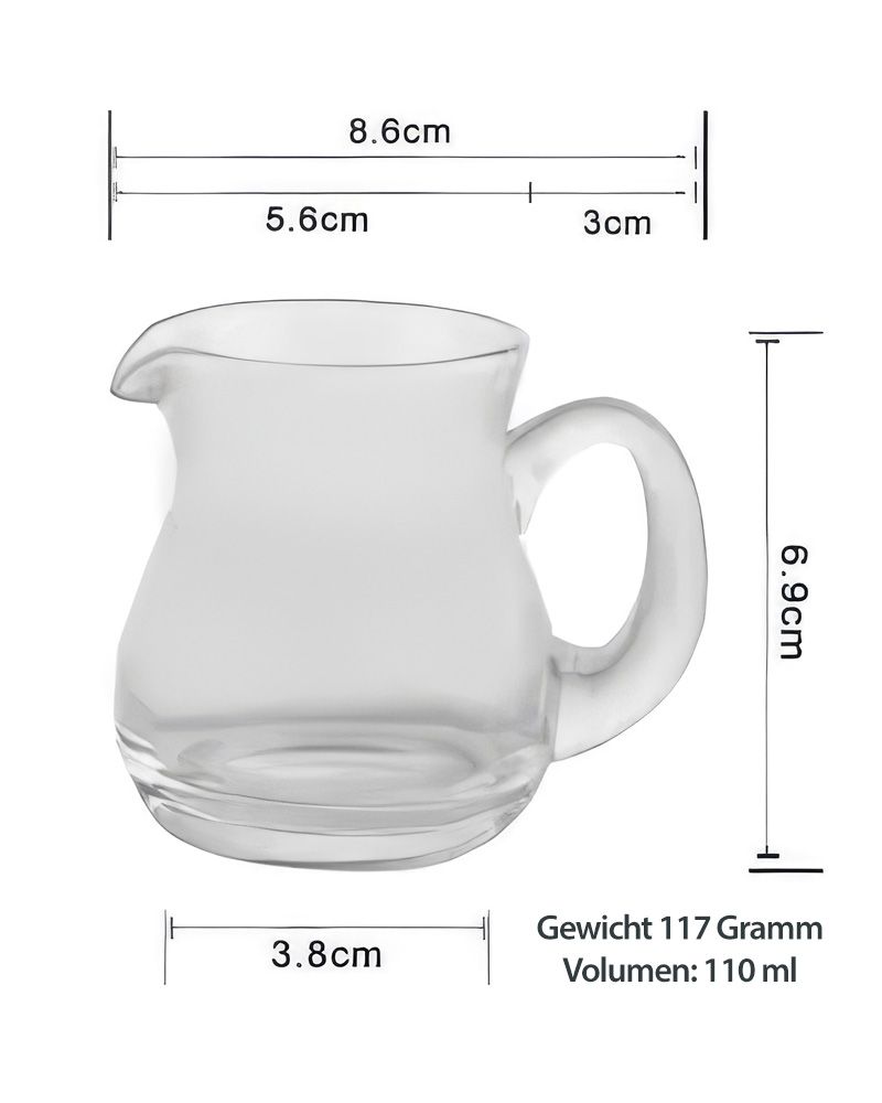 Messkännchen aus Glas 110 ml mundgeblasen, bauchig