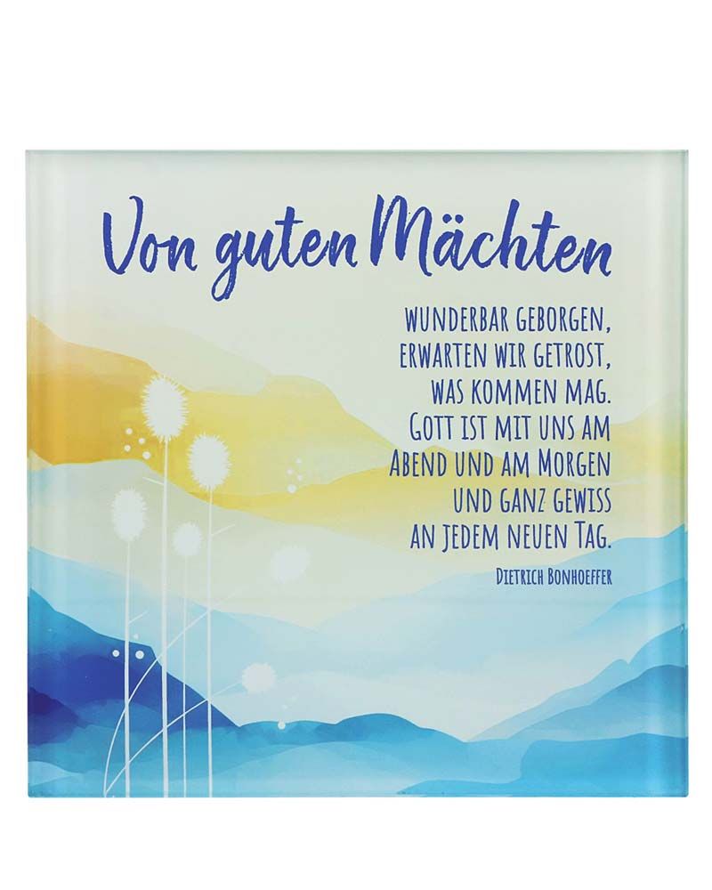 Glasrelief 13,5 cm bedruckt Von guten Mächten