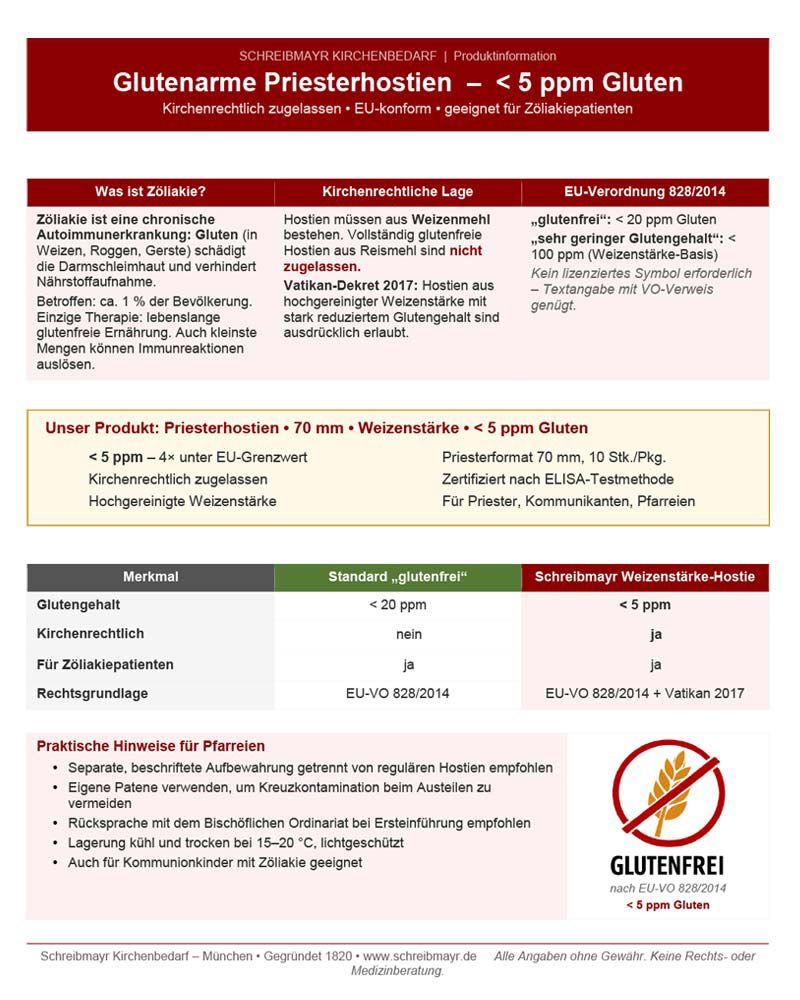 100 Glutenfreie Hostien weniger als 20ppm 35mmØ