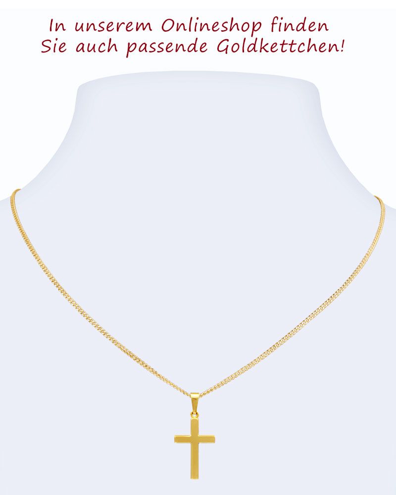 Kreuz Anhänger 12 mm x 18 mm 8ct Gold 333 matt