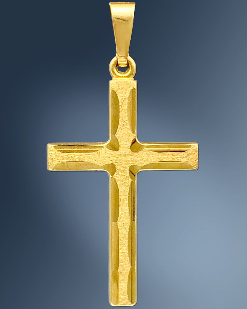 Kreuz Anhänger facettiert 16 mm x 23 mm 8ct Gold 333