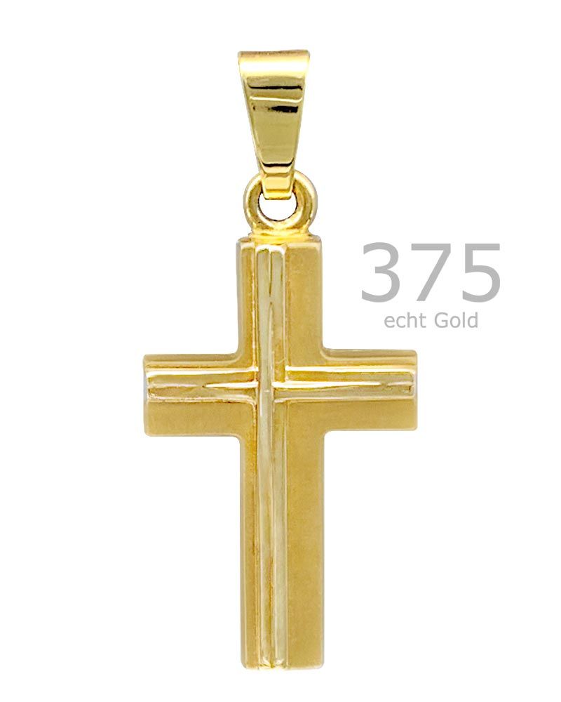 Kreuz Stege Anhänger 12 mm x 18 mm 9 ct Gold 375