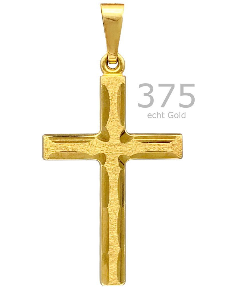 Kreuz Anhänger facettiert 16 mm x 23 mm 8ct Gold 333