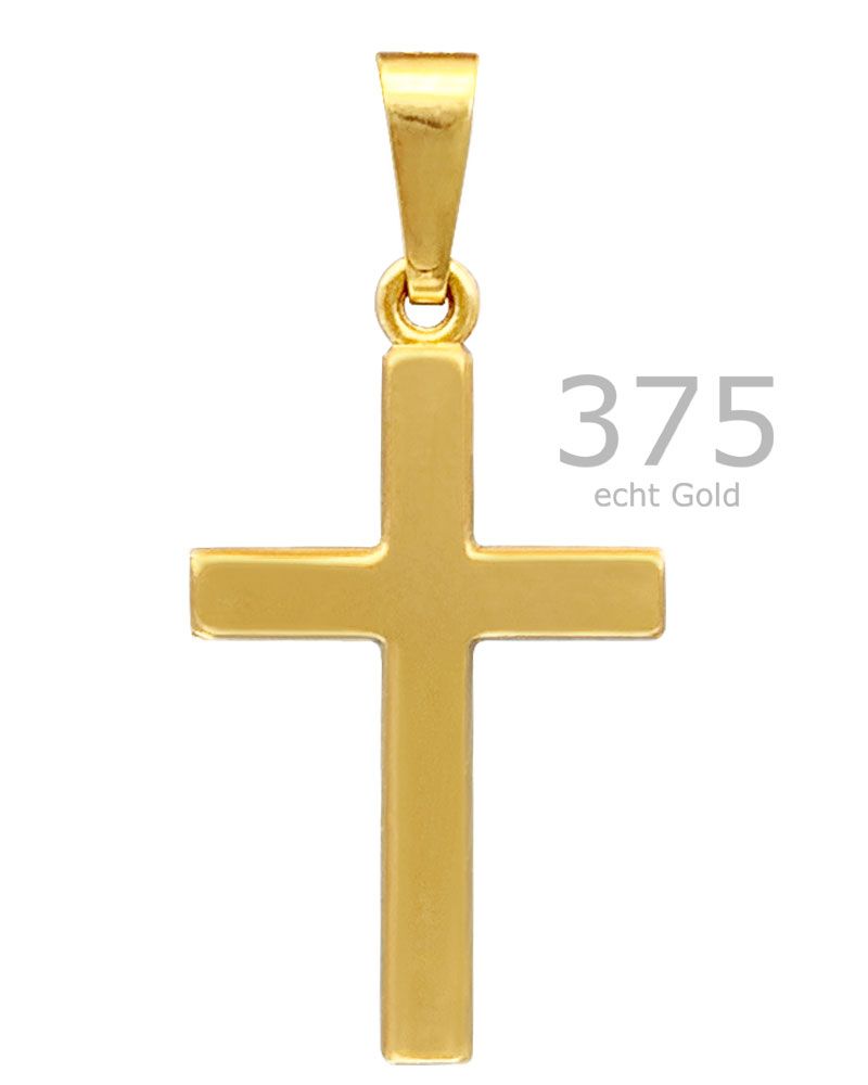 Kreuz Anhänger 12 mm x 18 mm 8ct Gold 333 matt