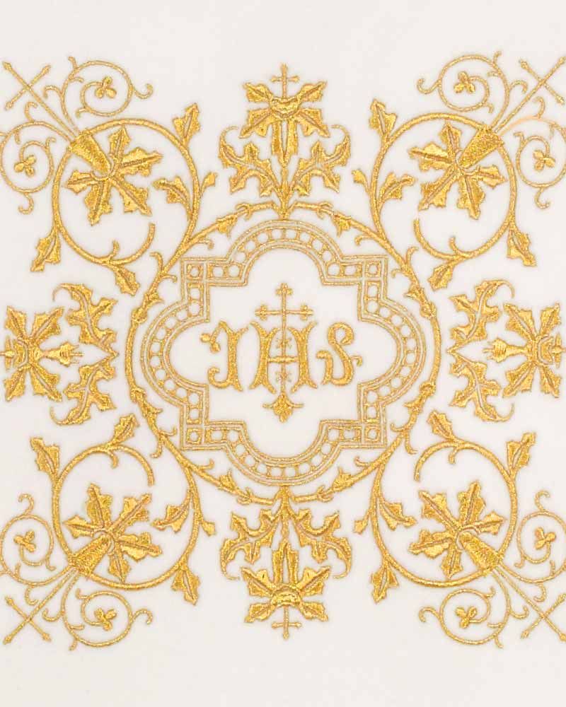 Segensvelum 300 x 50 cm weiß, IHS - gold gestickt