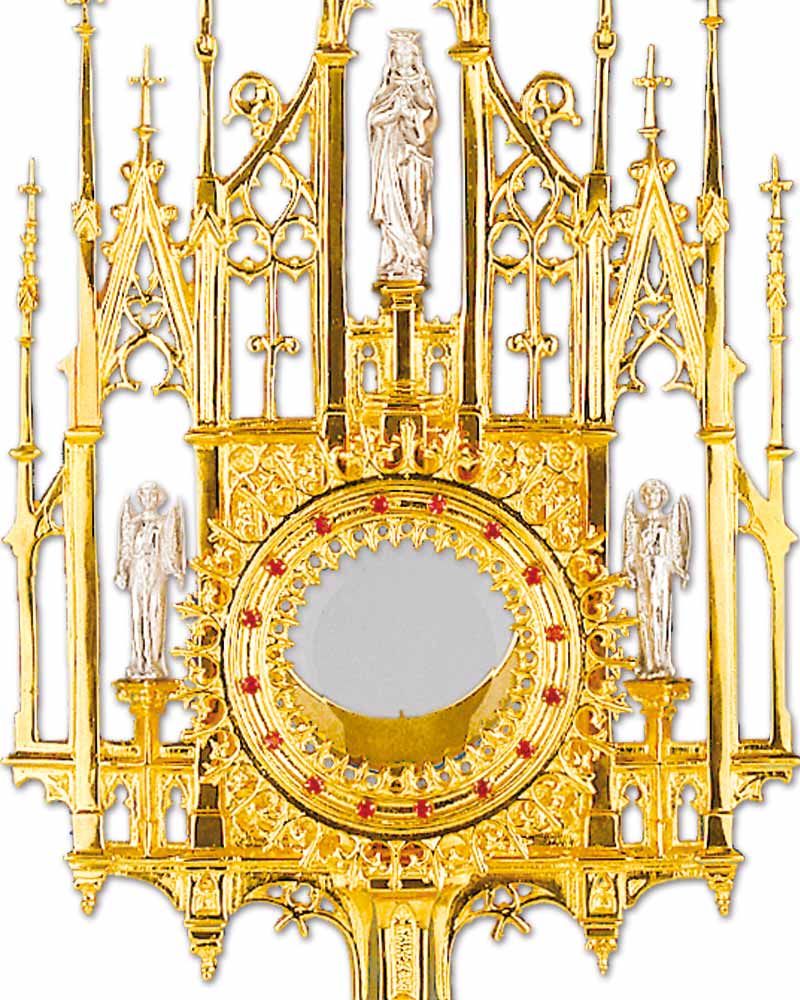 Monstranz gotisch mit Türmchen, 65 cm - Kirchenbedarf