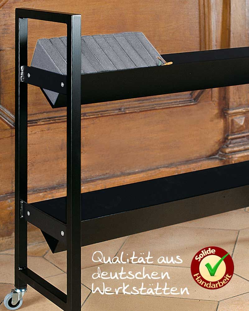Gesangbuchwagen schwarz Eisen 85 cm hoch