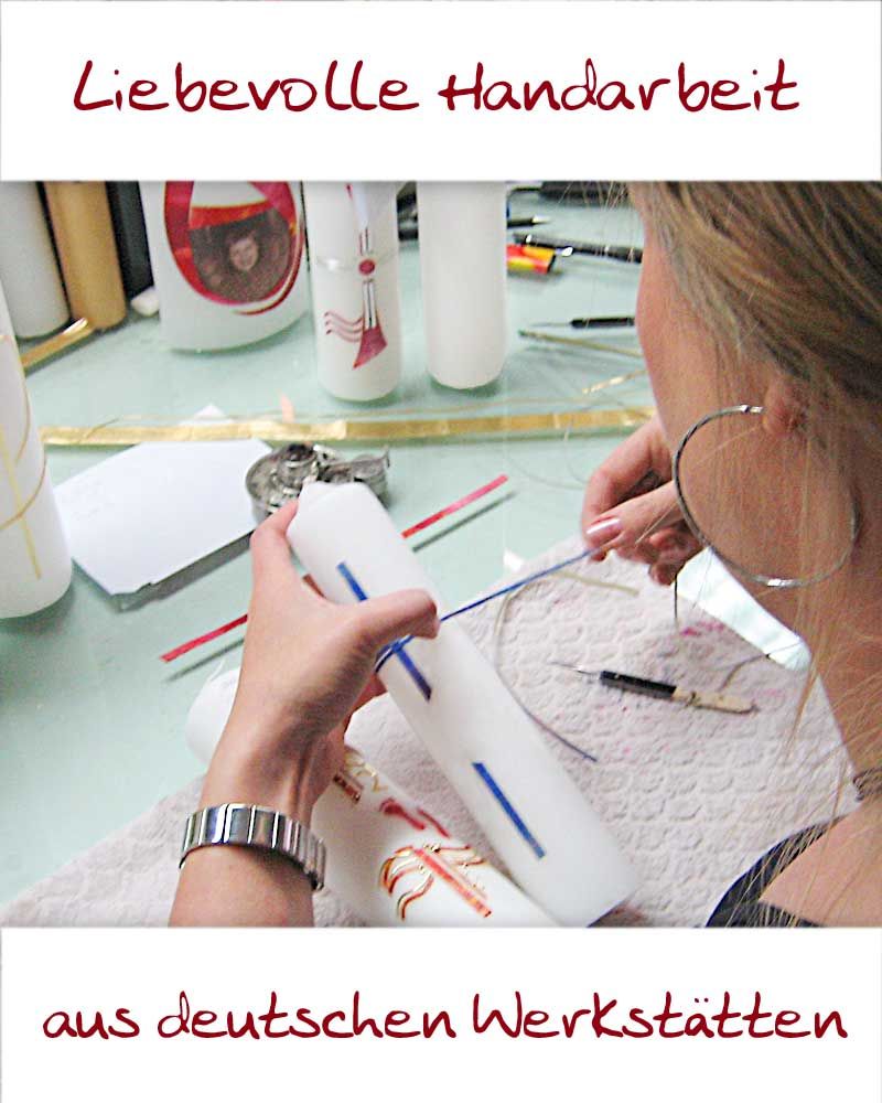 Osterkerze 600 x 80 mm Kreuz mit Ähren