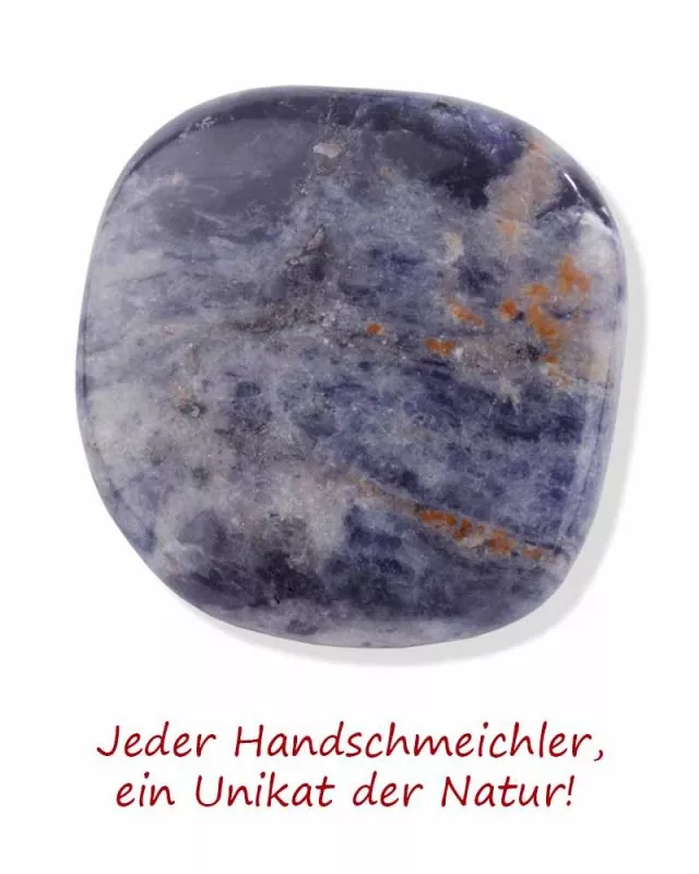 Handschmeichler Sodalith "LIEBE" ca. 3,5 bis 4 cm Ø