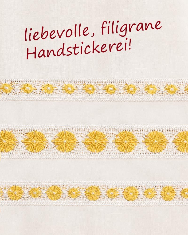 Chorrock Tevira + Wolle creme mit gelb 100 cm