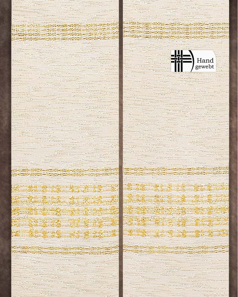 Priesterstola Beige, Handwebstoff, Streifeneinwebe