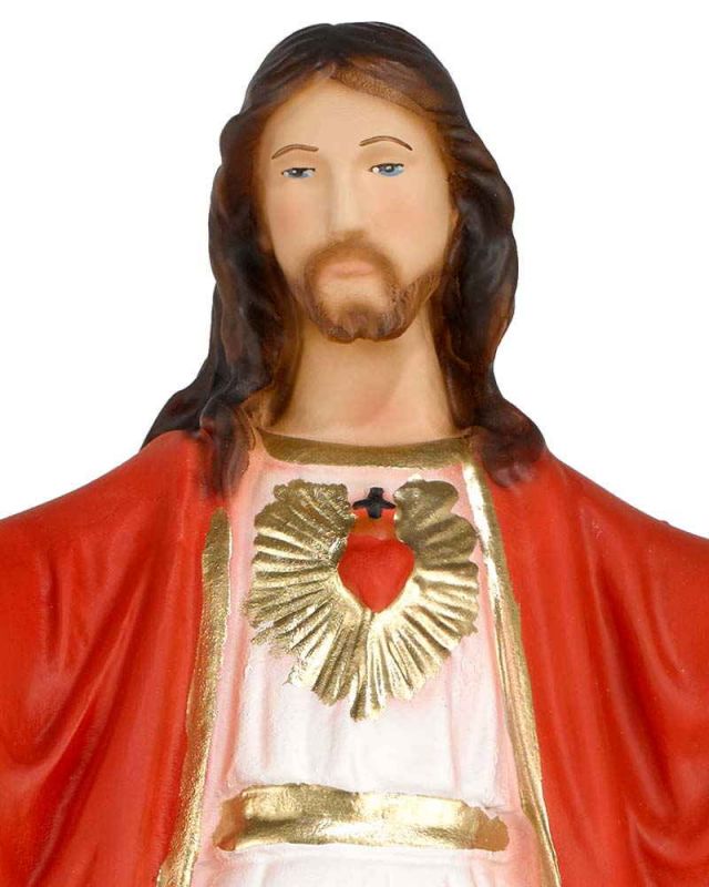 Herz Jesu Figur 30 cm hoch Resin handkoloriert