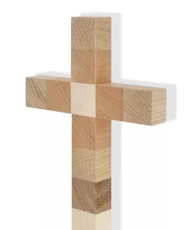 Wandkreuz 12 Apostel solides Holz 26 x 15 cm