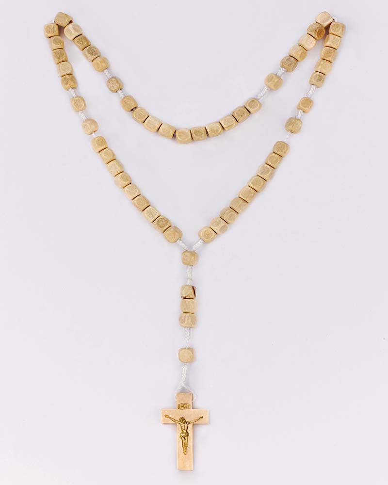 10 Rosenkränze mit hellen Holzperlen 8 mm Ø