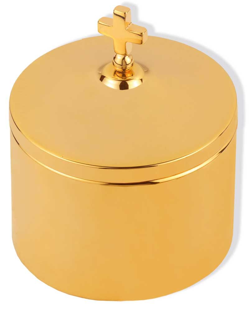 Hostiendose mit Deckel 6 cm hoch vergoldet 7,5 cm Ø