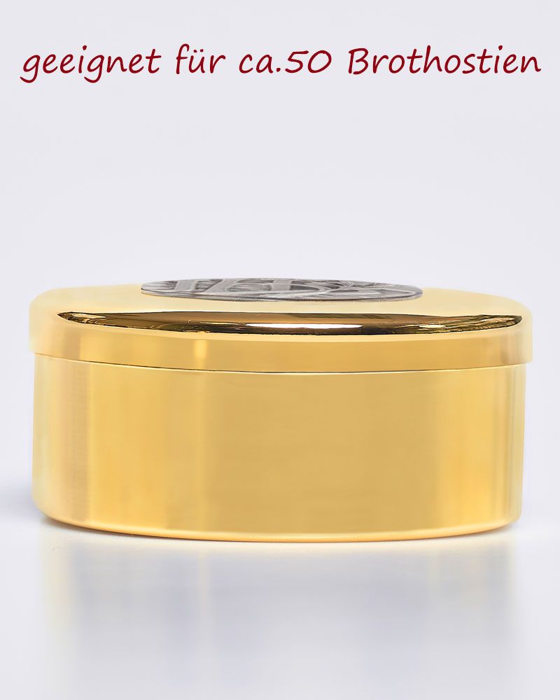 Hostiendose IHS Gravur, Ähren 4 cm hoch, 8 cm Ø