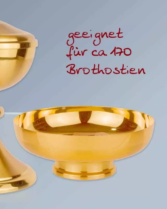 Hostienschale vergoldet matt 15 cm Ø, 5,5 cm hoch