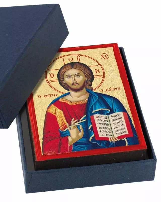 Ikone Christus Pantokrator 7 x 10 cm, Siebdruck