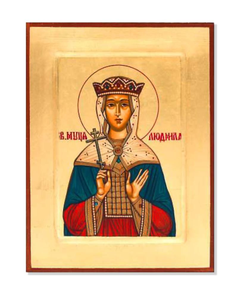Ikone heilige Ludmilla 18 x 23 cm Siebdruck Ikone