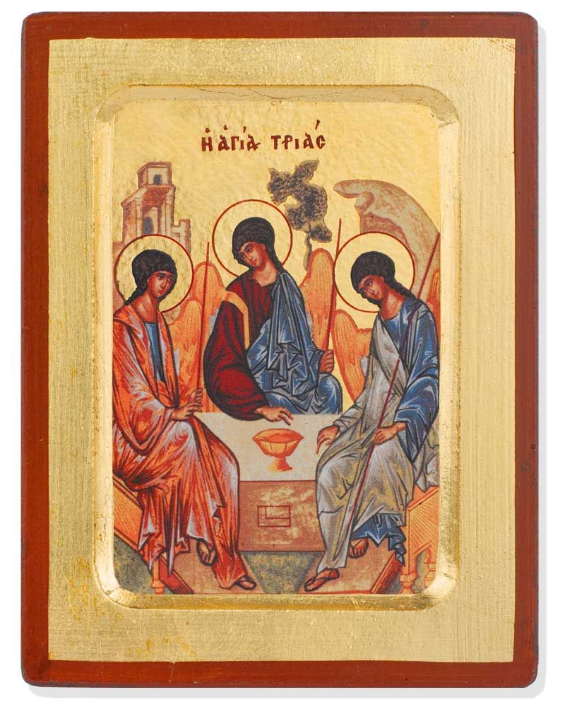 Ikone Rubljov 10,5x13 cm auf Holzträger