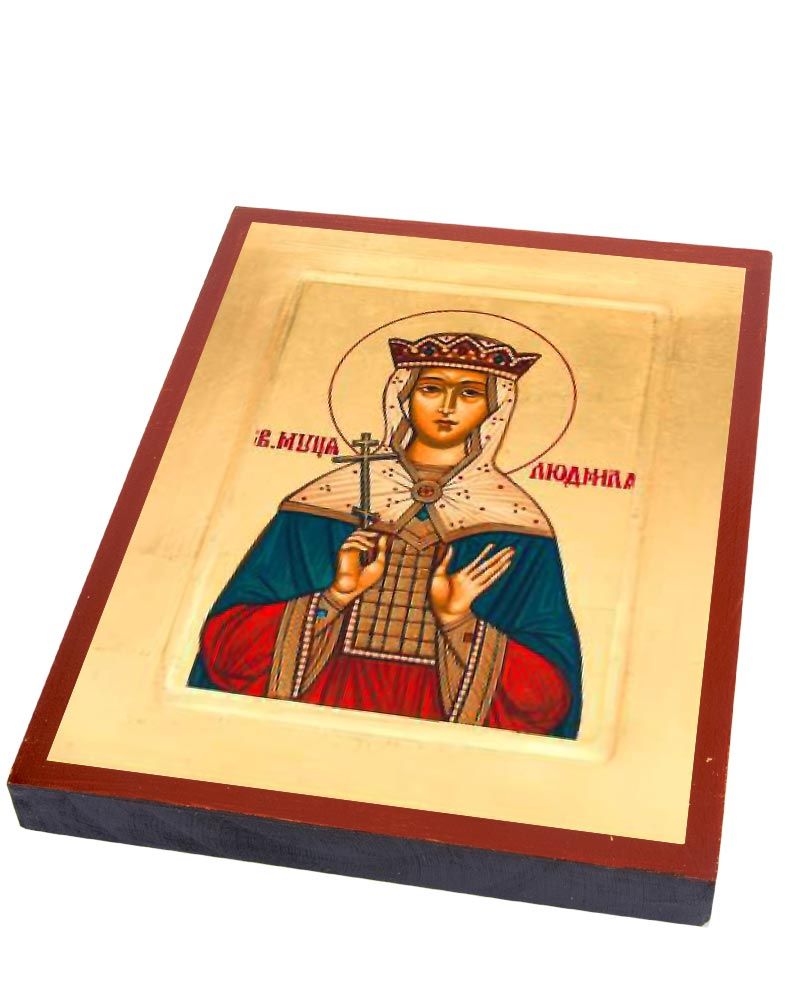 Ikone heilige Ludmilla 18 x 23 cm Siebdruck Ikone