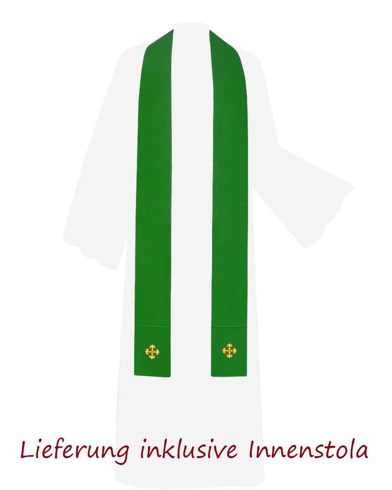 Kasel grün 130 x 150 cm Trevira Wolle Schalkragen