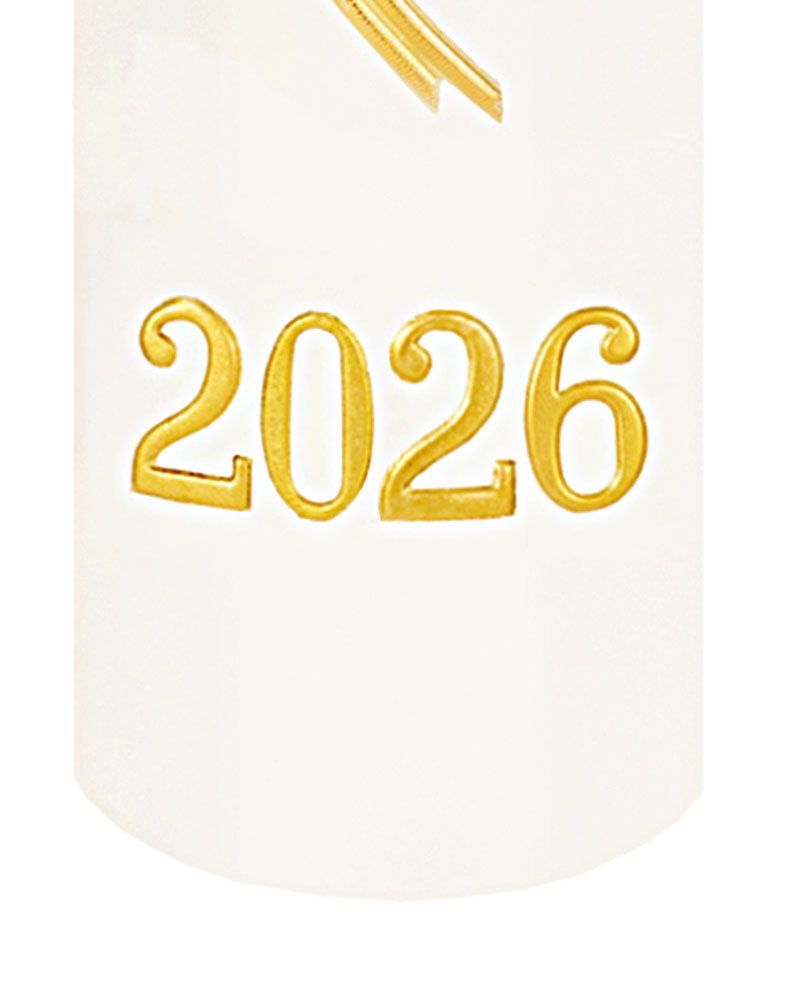 Jahreszahl für Osterkerzen 2026 Wachs gold, 2 cm hoch