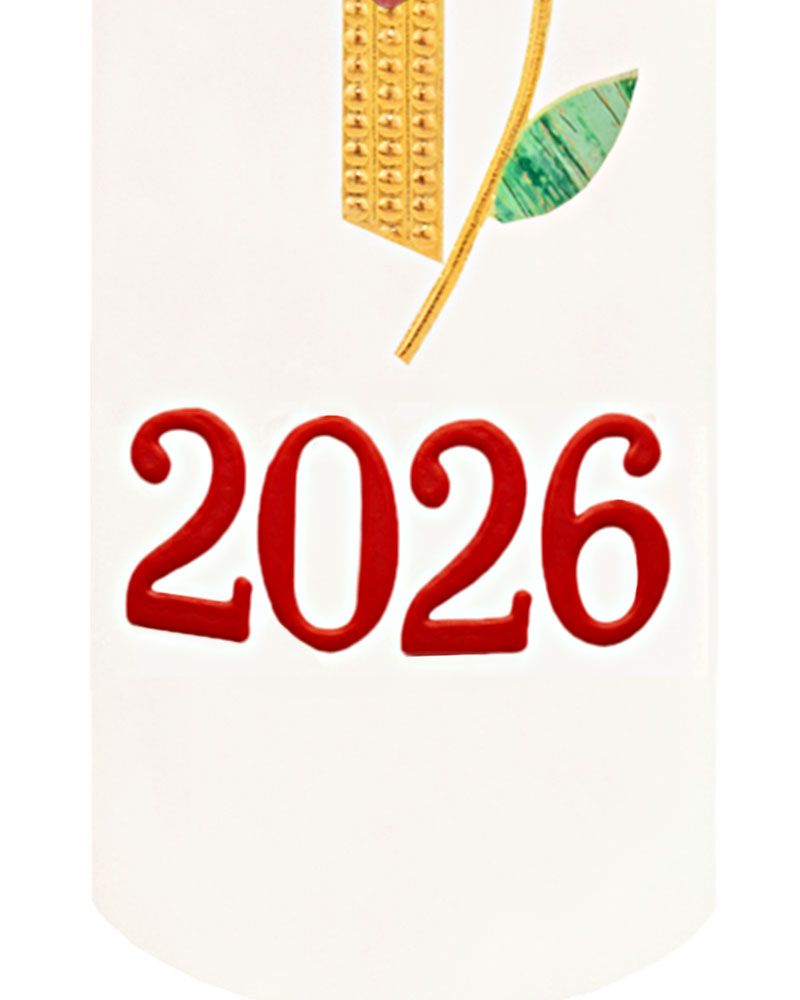 Jahreszahl für Osterkerzen 2026 Wachs rot, 2 cm hoch