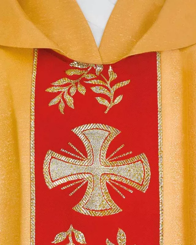 Nikolaus - Kasel gold Kreuzsymbol & Olivenzweig