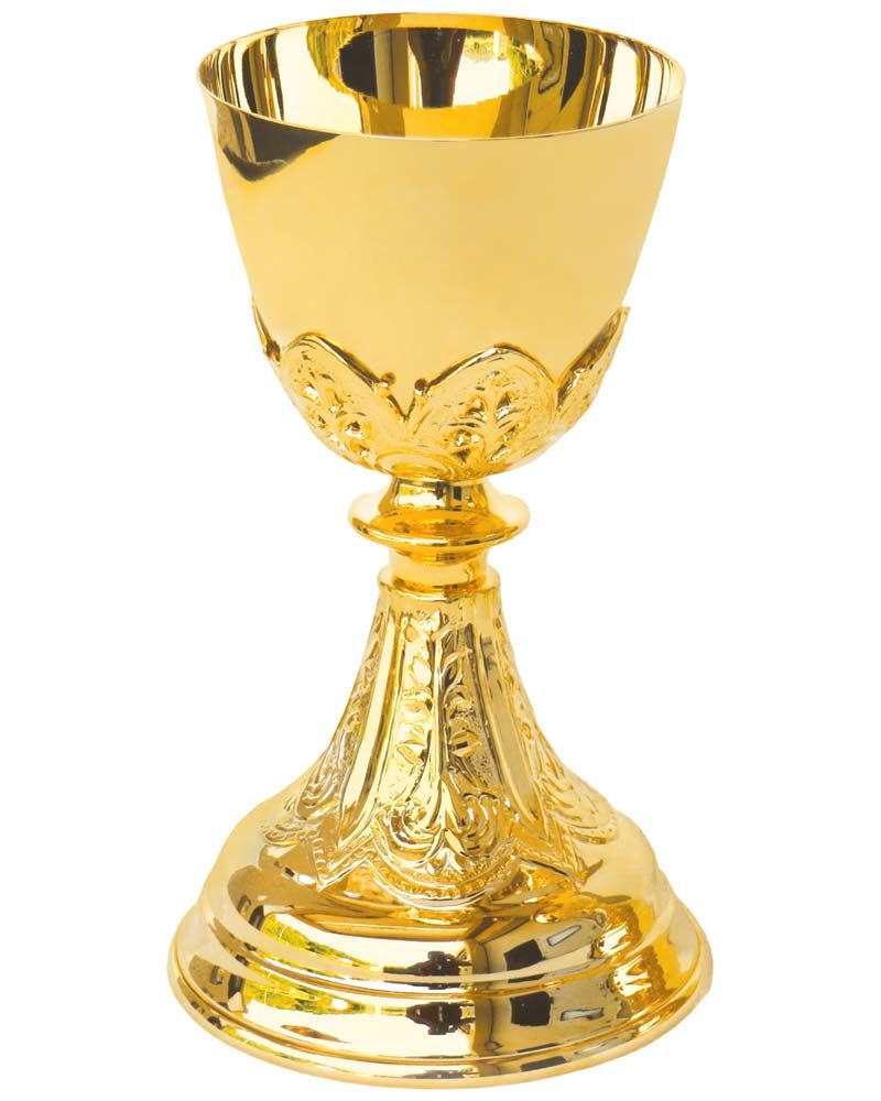 Kelch mit Nodus 21 cm hoch vergoldet barock