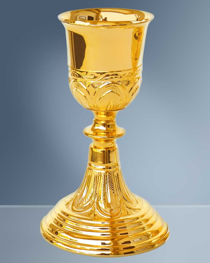 Kelch mit Nodus 21 cm hoch vergoldet barock