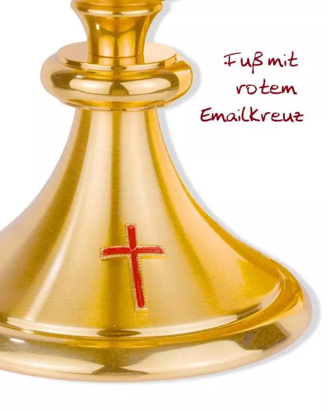 Ziborium matt, vergoldet 12 cm Ø mit Deckel 22 cm