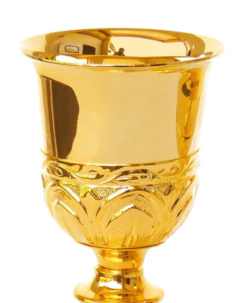 Kelch mit Nodus 21 cm hoch vergoldet barock