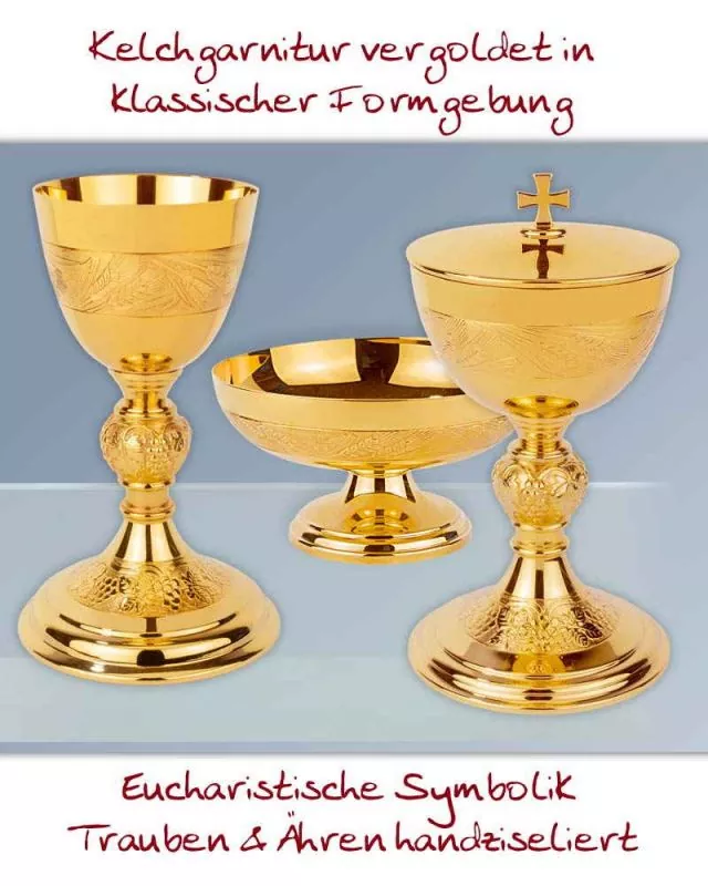 Kelch Trauben & Ähren 22 cm Cuppa 10,5 cm Ø vergoldet